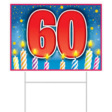 60th Birthday Plastic Yard Sign