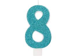 Glitter Number "8" Candle