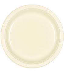 Vanilla Creme 7" Plastic Plates - 50ct.