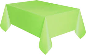 Lime Green Rectangular Plastic Table Cover