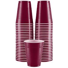 Burgundy 16oz. Plastic Cups - 50ct.