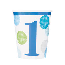 Blue 1st Birthday Polka Dot 9oz. Paper Cups - 8ct. (Copy)