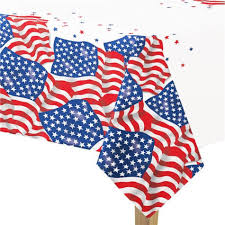 USA Flag Plastic Rectangle Tablecover