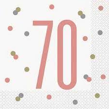 Rose Gold Glitz And Glam 70th Birthday Luncheon Napkin