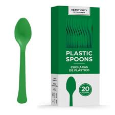 Festive Green Plastic Spoons 20ct.