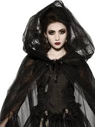 Sheer Black Hooded Cape