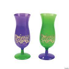 Mardi Gras Plastic Hurricane Glass