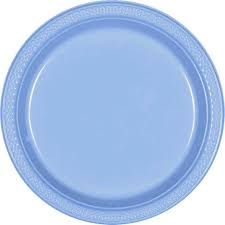 Powder Blue 7" Plastic Plates - 50ct.