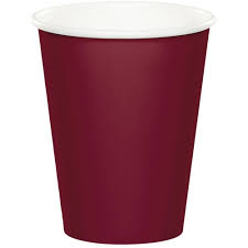 Burgundy 9oz. Paper Cups - 20ct.