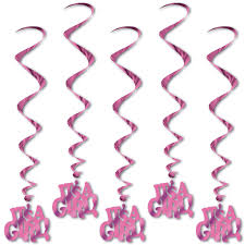 It's A Girl Party Swirls - 5ct.