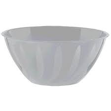 2 Quart Silver Plastic Bowl