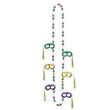Mardi Gras Mask Beaded Necklace