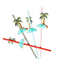 Luau Palm Tree Straws
