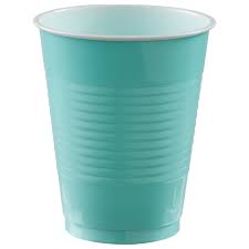 PLASTIC CUPS - ROBIN'S EGG    18oz   50PCS/PKG