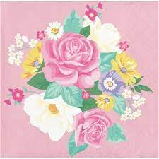 Floral Tea Party Beverage Napkins