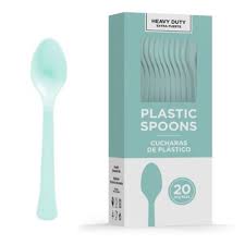 Robin Egg Blue Plastic Spoons 20ct.