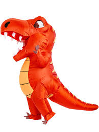 Orange T-Rex Adult Size Inflatable Costume