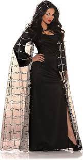 Black Mesh Spider Cape With Hood