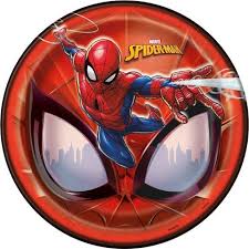 Spiderman 9" Paper Plates