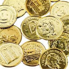 Religious Plastic Gold Coins