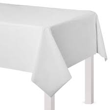 White Flannel Backed Vinyl Tablecover - 54" x 108"