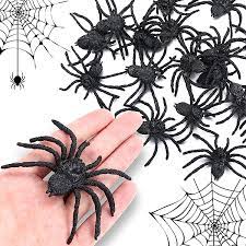 Black Glitter Spiders