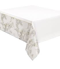 Gold Marble Plastic Tablecover - 54" x 84"