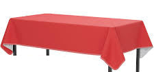 Red Flannel Backed Vinyl Tablecover - 54" x 108"