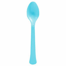 Caribbean Blue Plastic Spoons 20ct.