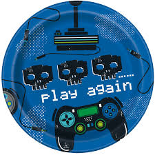 Gamer Birthday Cake 7" Plates
