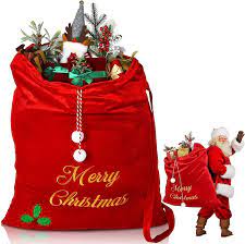 Velvet Merry Christmas Santa Bag