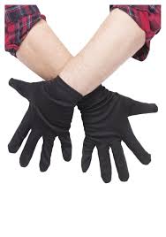 Plus Size Adult Black Gloves