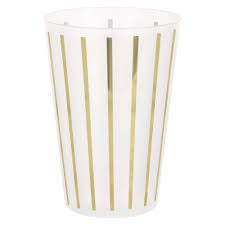 Gold Striped 16oz. Frosted Cups - 8ct.