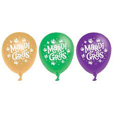 Mardi Gras 12" Latex Balloons