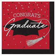 Red School Spirit Graduation Luncheon Napkins - 36ct.