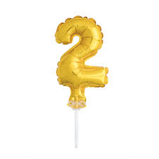 5" Gold Foil Balloon Cake Topper - #2