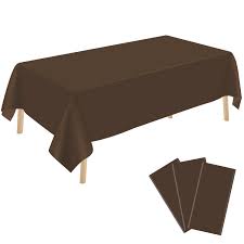 Brown Rectangle Plastic Table Cover