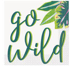 Tropical Leaves "Go Wild" Luncheon Napkins