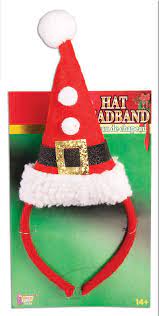 Santa Hat with Pom Poms Headband
