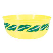 Yellow Palm Leaf Luau Plastic Bowl