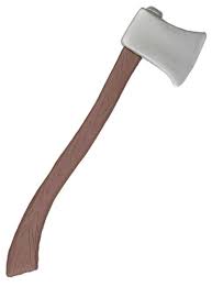 Plastic Silver Axe with Brown Handle