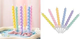 Pastel Swirl 3" Birthday Candles - 6ct.