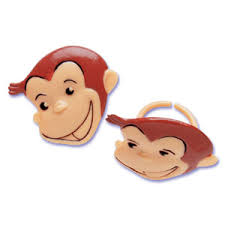 Curious George Cupcake Rings - 12ct.