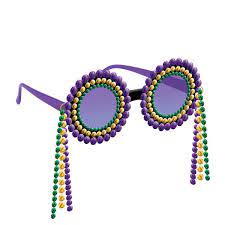 Beaded Mardi Gras Glasses