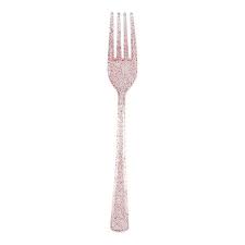 Pink Glitter Plastic Forks - 18ct.