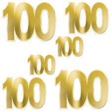 100th Birthday Gold Cutouts - 6ct.
