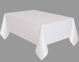 White Plastic Rectangular Tablecover