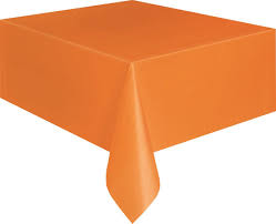 Orange Plastic Rectangular Tablecover