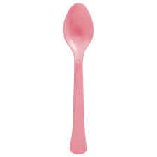 New Pink Plastic Spoons 20ct.