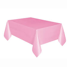 Light Pink Plastic Rectangular Tablecover